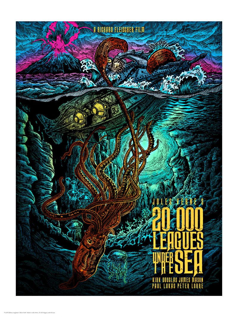 Affiche limited editions Jules Verne 20 000 leagues under the sea